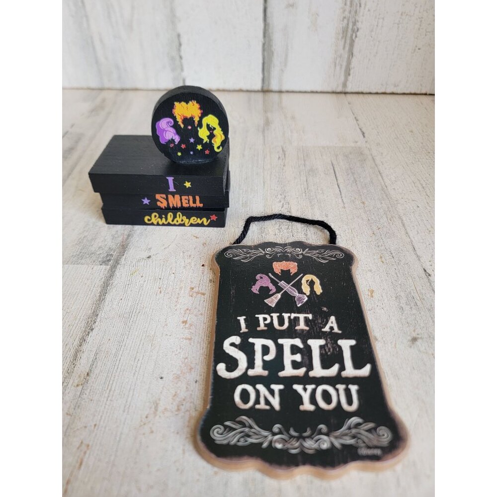 Hocus pocus I put a spell on you mini sign home decor Halloween set‎